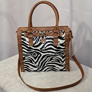Brown and Black Zebra Print Women's Bag